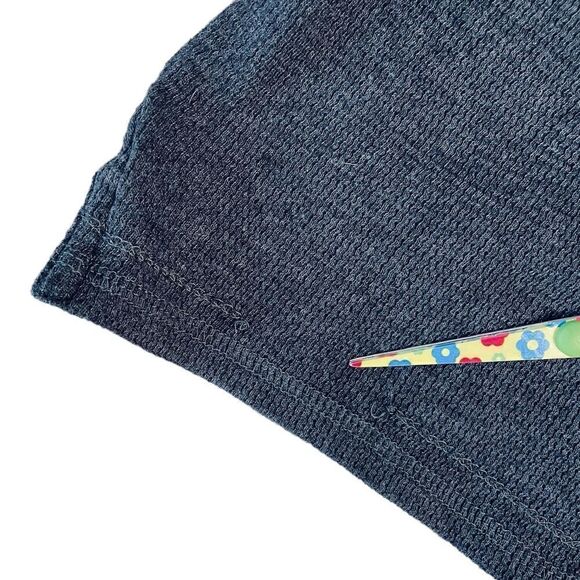 Grey Marl long sleeve waffle fabric T-shirt - Perry Ellis - Picture 6 of 7